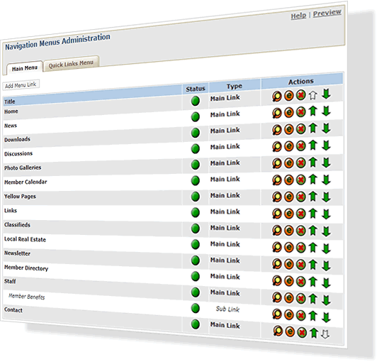 manage your site menus